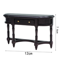 Table console miniature en bois à l'échelle 1/12, style européen classique, demi-table pour maison de poupée, mobilier personnalisé OEM EN71, vente en gros