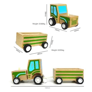 Carros infantis de madeira, brinquedos DIY, novo design, montagem de reboques, carro, trem, brinquedo montessori de madeira para crianças, novo design