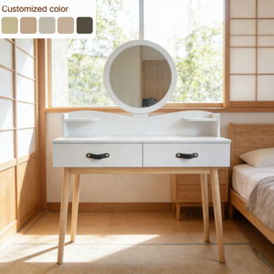 <span class=keywords><strong>Tocador</strong></span> Nórdico Moderno 2026 <span class=keywords><strong>con</strong></span> <span class=keywords><strong>Espejo</strong></span>, Panel de MDF Blanco, Características Ajustables, Escritorio de Maquillaje <span class=keywords><strong>con</strong></span> Cajones para Dormitorio - Product Image 1