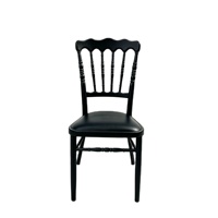 Chaise Chiavari Napoléon en fer noir empilable pour mariage, banquet, événement, restaurant, hôtel