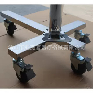 Thickened stainless steel medical cross-<b>leg</b> pneumatic tray trolley, <b>height</b> <b>adjustable</b>, movable. - Product Image 4