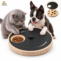 Grand grattoir rotatif moderne pour chat avec coussin ondulé et distributeur de friandises, jouet interactif pour chat pour l'alimentation et le jeu en intérieur