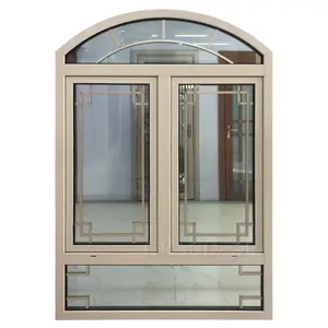 European aluminum arch window frame with casement double Africa popular round arch window