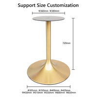 Pieds de table en acier inoxydable, style trompette, simples, ronds, pour hôpital, café, restaurant, base de table en forme de tulipe
