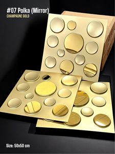Panel de Pared 3D de PVC Moderno, Ignífugo, con Efecto Espejo Dorado/Plateado, Impermeable, para Decoración de Hoteles, Villas, Apartamentos y Salas de Estar - Product Image 1