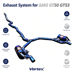 Sistema de escape completo Vortex Racing Burnt Blue Titanium para Benz AMG GT50 GT53 3.0T, piezas de modificación de sonido. - Product Image 1