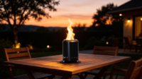 Brasero de table moderne portable sans fumée en acier inoxydable poli pour chauffage extérieur