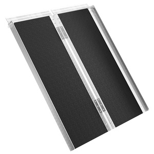 Rampa sedia a rotelle pieghevole handicappati rampe portatili in alluminio argento per sedie a rotelle rampe per gradini - Product Image 1