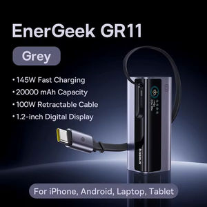 Bas Eus 145W Power Bank 10000mAh Incorporado 100W Retráctil Tipo C Cable Carga rápida Cargador de <span class=keywords><strong>batería</strong></span> externo portátil PowerBank - Product Image 5
