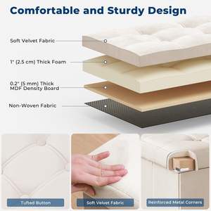 Base gris peu encombrant pliable chaise banc stockage pouf siège pour chaussures armoire stockage Garage banc de travail chevet - Product Image 4