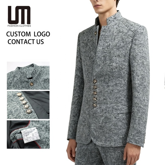 2026 Trending Product Men's Blazer Coat - Casual Blazer with Stand Collar, Single Breasted Solid Color, Office & Formal Events