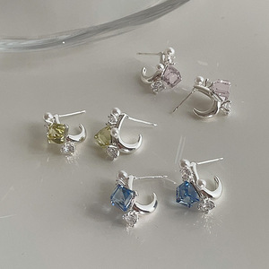 Minimalist Stainless Steel Non Tarnish Free Rhinestone Jewelry Cubic Zirconia Zircon Birthstone <b>Stud</b> <b>Earrings</b> for Women - Product Image 1