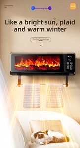 <span class=keywords><strong>Chauffage</strong></span> PTC <span class=keywords><strong>Cheminée</strong></span> électrique murale Radiateurs télécommandés avec flamme réaliste Cheminées modernes avec étagère à serviettes - Product Image 2