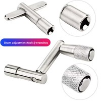 T-Handle Drum Tuning Key Alloy Steel Chrome Plated High Torque Labor-Saving Design Supports Multiple Bits for Drum Tuning