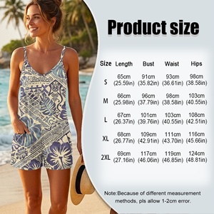 Jumpsuits de Verano para Mujer al por Mayor, Transpirables y Cómodos, Estilo Polinesio, Rompers de Tallas Grandes, Jumpsuits de Moda con Bolsillos - Product Image 6