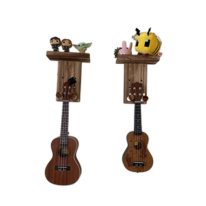 Support de guitare électrique acoustique, ukulélé, <span class=keywords><strong>basse</strong></span>, mandoline, étagère avec médiator, support de guitare en <span class=keywords><strong>bois</strong></span> personnalisé, support mural - Product Image 4