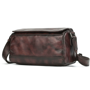 Genuine Leather <b>Small</b> Men's <b>Messenger</b> <b>Bag</b> Retro Crossbody Shoulder Satchel Lightweight Wear-resistant Anti-theft for Daily - Product Image 3