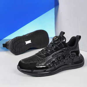 Baskets Chunky Noires pour Hommes en Maille Respirante à Lacets – Chaussures de Sport Décontractées pour Hommes avec Semelle Extérieure en Caoutchouc – Chaussures de Cricket Toutes Saisons - Product Image 6