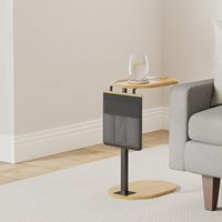 Table ronde moderne Design en forme de C Table d'appoint de canapé en bambou pour le salon, la salle à manger ou la maison comme Tables basses