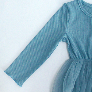 RTS Wholesale Fall Colorful Round Neck Tulle Casual Long Sleeve <strong>Kids</strong> Baby Girls <strong>Dress</strong> for 3-8 Years - Product Image 5