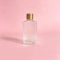 Bouteille en plastique carrée de 130 ml, PET, pour shampooing et gel douche de voyage, impression personnalisée, étiquette privée, OEM