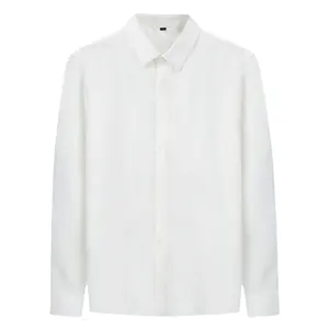 Мужская белая футболка с длинным рукавом, модная повседневная одежда с вышивкой для деловых и официальных мероприятий, красивая рубашка