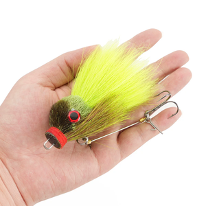 Señuelo de pesca de 9cm/16g con ojos 3D, pelo de ciervo, anzuelo triple, montura de rosca y anzuelo sólido para pesca. - Product Image 4