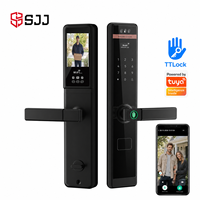 Cerradura Inteligente con Huella Dactilar para Puerta de Aluminio/Madera SJJ, Teclado Táctil con App Tuya, Código para Tarjeta RFID, Entrada sin Llave, Hotel en la Nube
