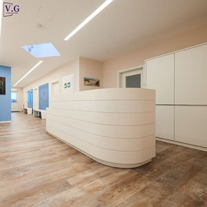 Mostrador de Recepción Blanco Moderno y Exclusivo con Diseño de Luces Azules <span class=keywords><strong>para</strong></span> Clínica Dental - Product Image 4