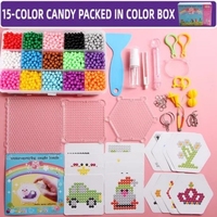 Juego de Cuentas Mágicas para Manualidades, Caja de Colores en Inglés, Juguetes para Desarrollar el Cerebro, Cuentas de Plástico y Hierro Hama, Cuentas Perler, Manualidades DIY