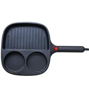 Indoor BBQ Grill, Stew and Hotpot with Nonstick Pan Electric Foldaway Skillet Grill Combo