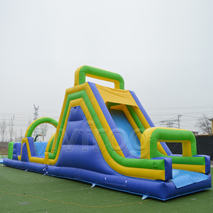 Carrera de obstáculos inflable a precio de fábrica con tobogán, juego deportivo inflable interactivo para fiestas al aire libre - Product Image 4