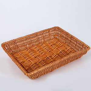 Hand Woven Willow <b>Square</b> <b>Basket</b> For Fruit Vegetable Storage Food Container Original Color Antique Color - Product Image 1