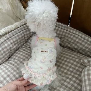 New summer styles of <b>cat</b> and dog <b>clothes</b>: cute cartoon tank tops and dresses for pets like Bichon Frise, Teddy Bear, Ragdoll, - Product Image 2