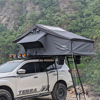 Tente de toit en aluminium à coque dure étanche pour 3 à 4 personnes Tente de camping en toile à clapet en forme de triangle pour toit de voiture en vente