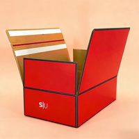 Caja de Embalaje de Cartón Corrugado Reutilizable y Autosellable con Tira de Desgarre, Personalizable, Ecológica, para Ropa, Envío Exprés
