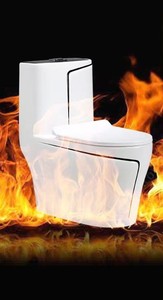 WC monobloc en céramique au design moderne en forme de diamant, chasse d'<span class=keywords><strong>eau</strong></span> directe, sanitaire à poser au sol, installation facile - Product Image 6