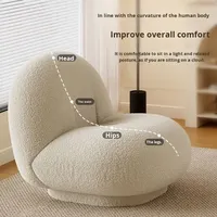 Fauteuil pivotant 360° abordable, chaise longue individuelle rotative, canapé paresseux en polaire d'agneau
