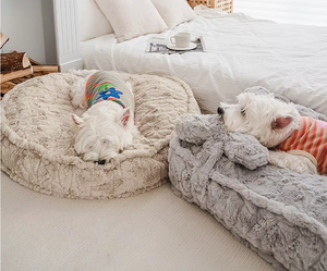 Bequemes, Weiches und Warmes Haustierbett aus Baumwolle, Niedliches, Wärmendes, Flauschiges und Beruhigendes Hundebett, Gemütliches Hundehüttenkissen, Waschbares Hundebett - Product Image 2