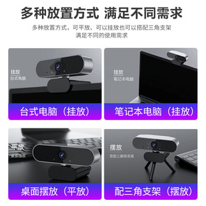 เว็บแคม HD 1080p USB2.0 ไมโครโฟนในตัวสำหรับการประชุมทางวิดีโอ สตรีมมิ่งสด ชั้นเรียนออนไลน์ - Product Image 3