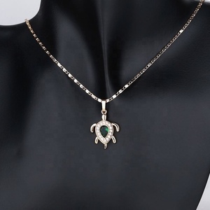 Juego de Aretes y Collar con Diseño de Tortuga, Chapado en Oro de 18K y Circonitas, para Mujer - Joyería de Boda, Venta al Por Mayor - Product Image 3