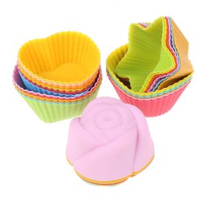 Moules à cupcakes en silicone écologiques, doublures pour muffins sans BPA, qualité alimentaire, réutilisables, faciles à nettoyer, pour les fêtes, la pâtisserie à domicile - Product Image 1
