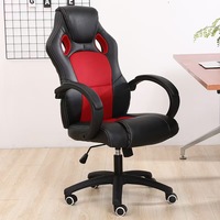 Chaise pivotante de course esports en cuir PU extensible et pliable de style moderne, cadre en acier inoxydable pour la salle d'ordinateurs