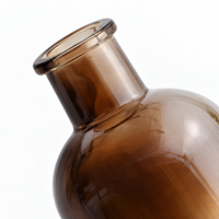 BOXUN BX-AGD230 Bouteille diffuseur en verre vide dégradé ambré de 230 ml, emballage rond pour parfum d'intérieur, sans bâtonnets ni bouchon