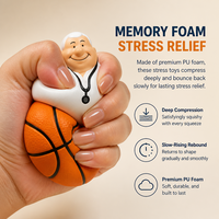 Jouet Squishy Sportif Personnages Football Basketball Soccer – Coffret Cadeau Anti-stress pour Vente en Gros Transfrontalière et Fourniture de Nouveautés au Détail
