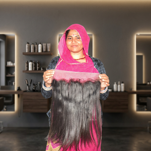 Cabello Humano Virgen Remy de la India, con Cutícula Alineada, Económico, Liso, con Frente de Encaje HD 13*6, para Mujer, con Clip, Hecho a Máquina - Product Image 1