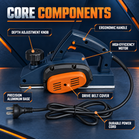 Raboteuse électrique à main OEM ODM 500W 15000RPM 82x1mm pour le travail du bois, design compact, coupe lisse