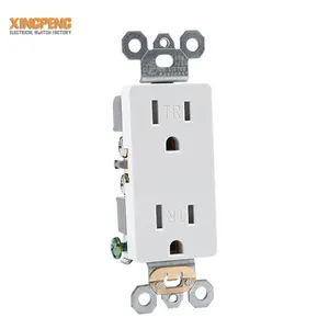 2 gang socket outlet 20a Duplex Receptacle for hotel application wall socket
