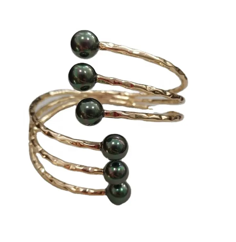 Bracelet de perles ajustables et personnalisé, bijou hawaïen, style Island, perle noire, or, marteau, bijou hawaïen, pour femmes, nouvelle collection