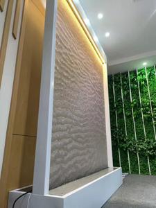 CHENYISHI OEM Fontaine d'eau personnalisée Pierre Ciment Verre Long rideau d'eau en acier inoxydable avec fil d'acier Décoration intérieure et extérieure - Product Image 3